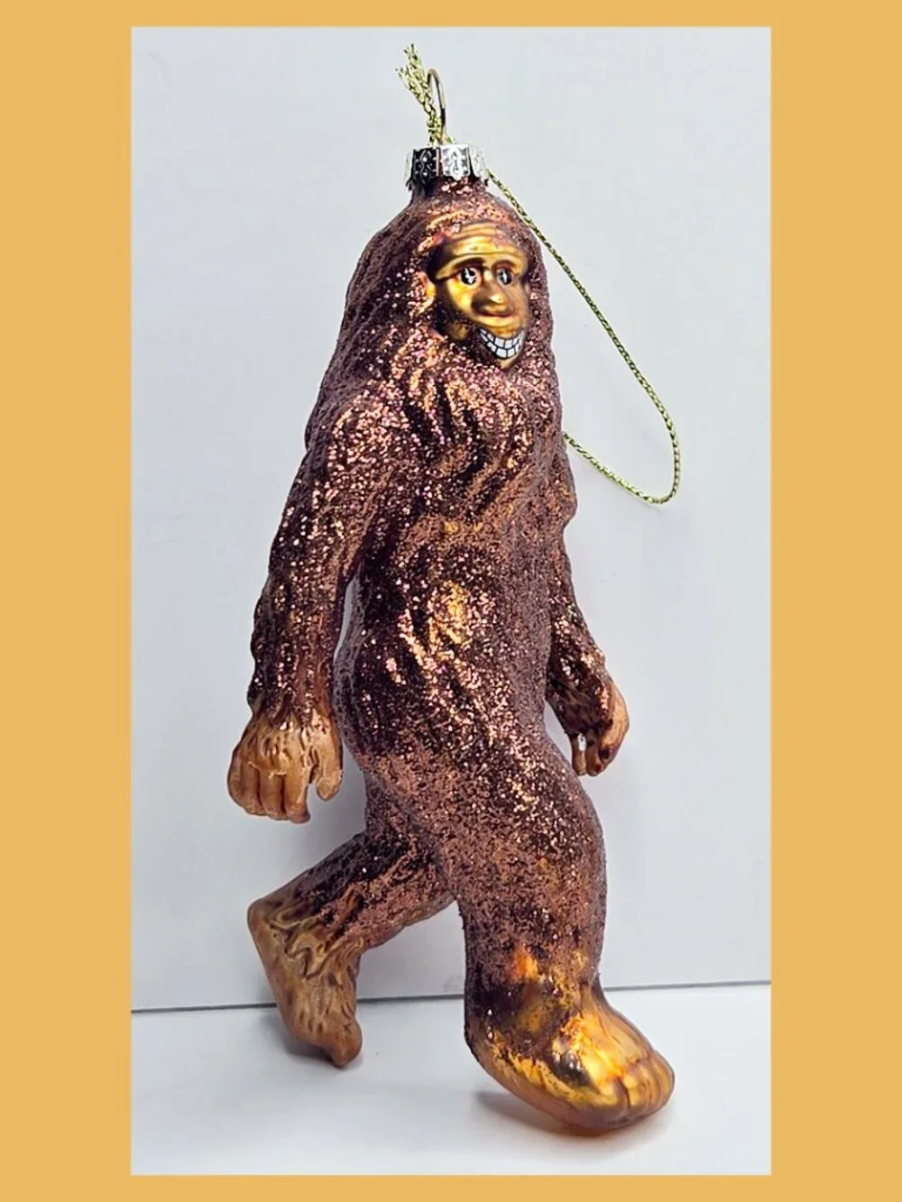 Bigfoot Blown Glass Ornament Yeti Cryptid